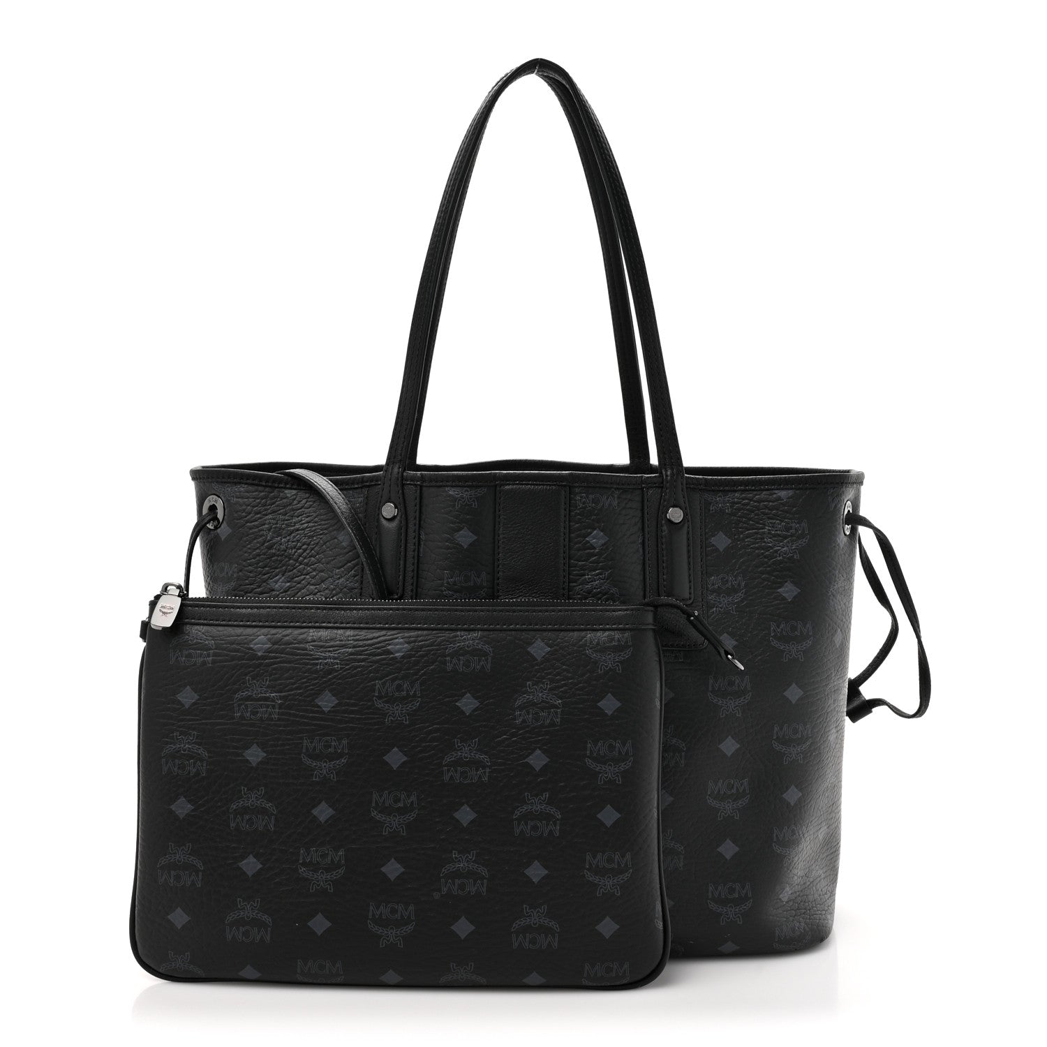 MCM Visetos Medium Liz Reversible Shopper Tote Black 3 of 24
