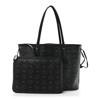 MCM Visetos Medium Liz Reversible Shopper Tote Black 3 of 24