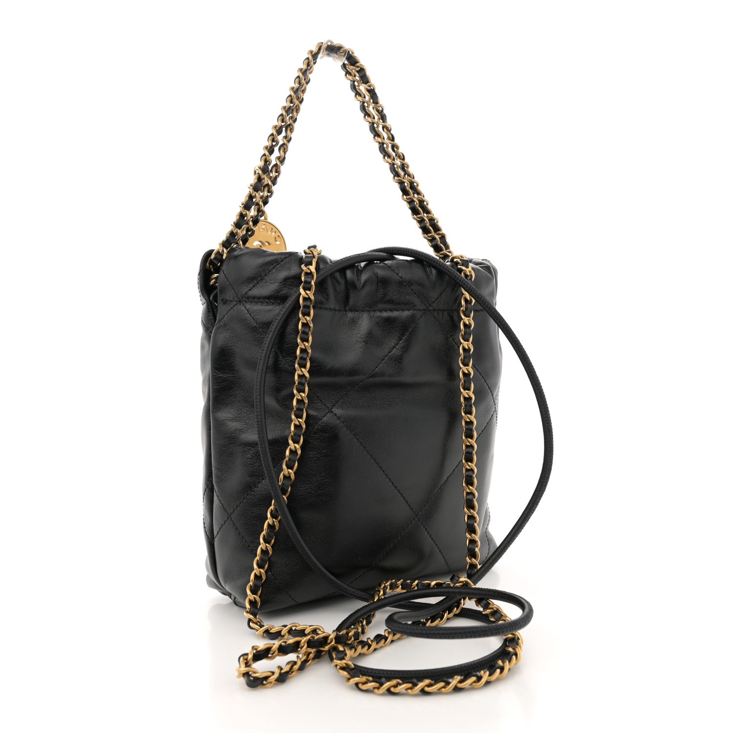 Chanel Shiny Calfskin Quilted Mini Chanel 22 Black 3 of 11
