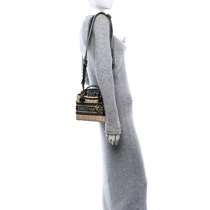 Christian Dior Wicker Oblique Mini Lady Dior Bag Blue 2 of 9