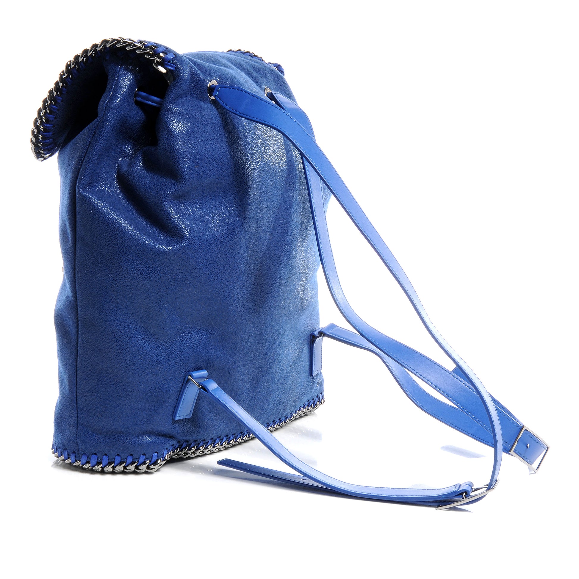 Stella McCartney Faux Leather Shaggy Deer Falabella Backpack Blue 3 of 8