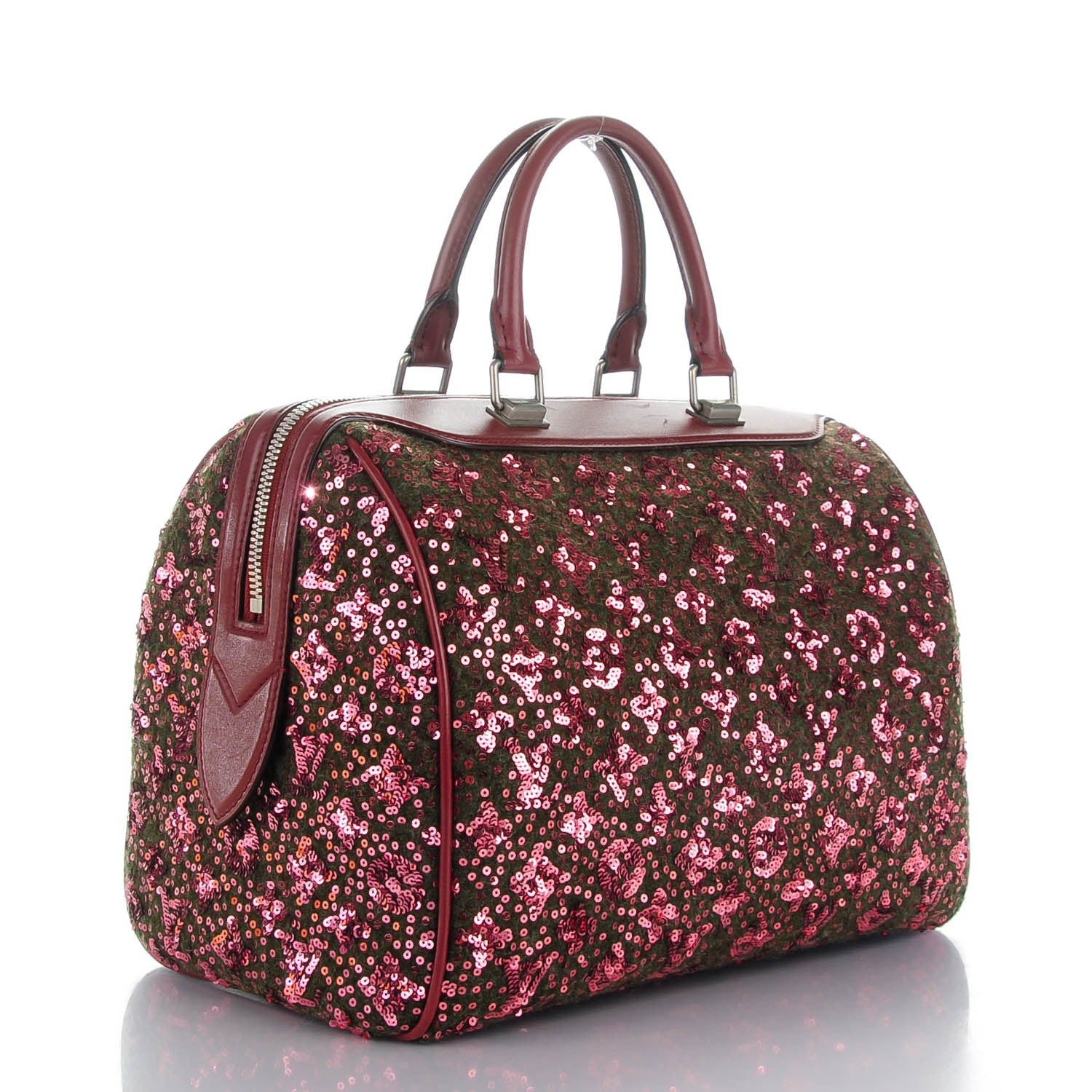 Louis Vuitton Sequin Monogram Sunshine Express Speedy Burgundy 3 of 7