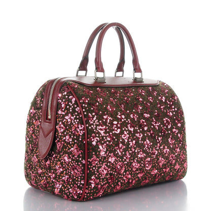Louis Vuitton Sequin Monogram Sunshine Express Speedy Burgundy 3 of 7