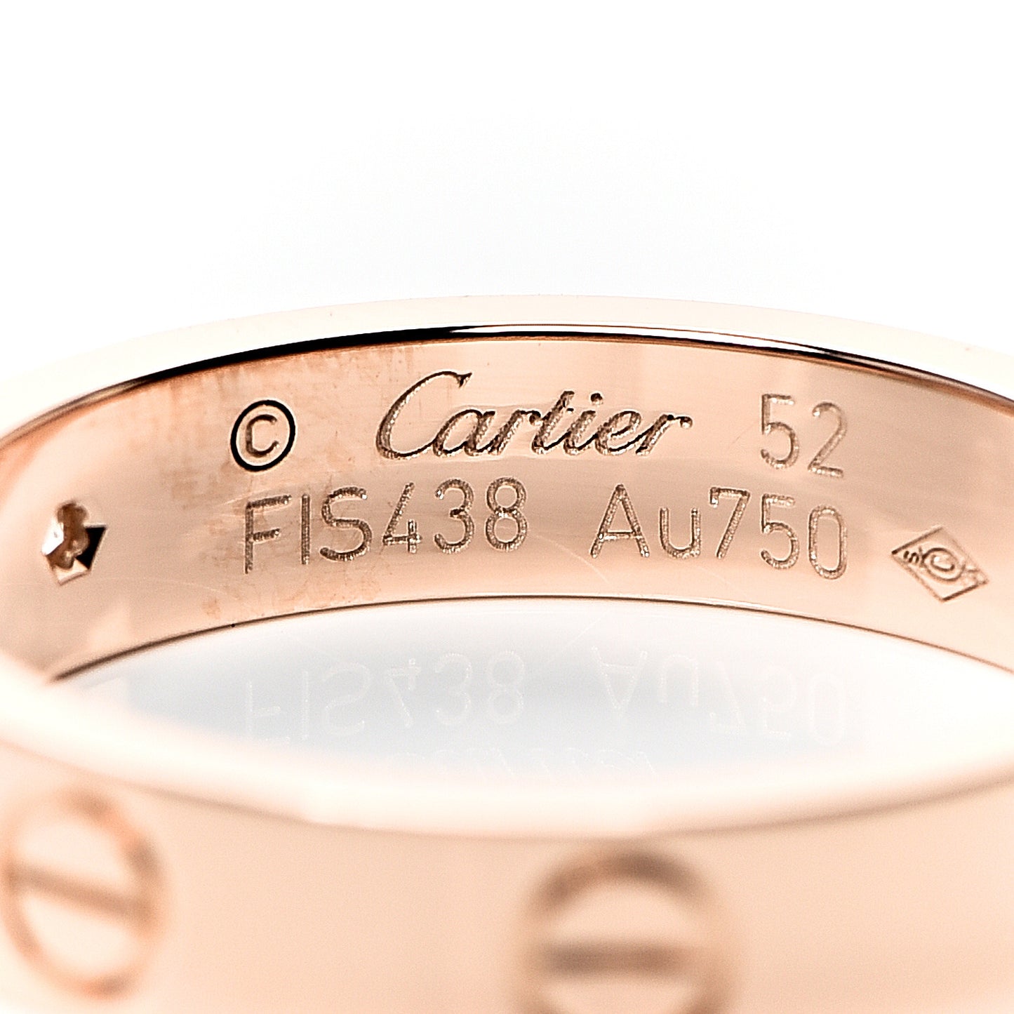 18K Pink Gold Diamond 4mm LOVE Wedding Band Ring 52 6