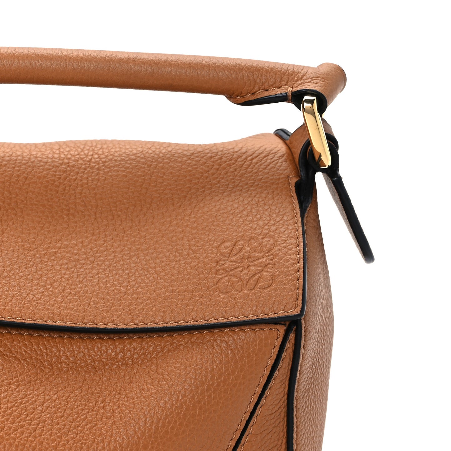Grained Calfskin Small Puzzle Bag Tan