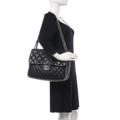 Chanel Washed Lambskin Quilted Maxi Chain Around Flap Black 2 of 16