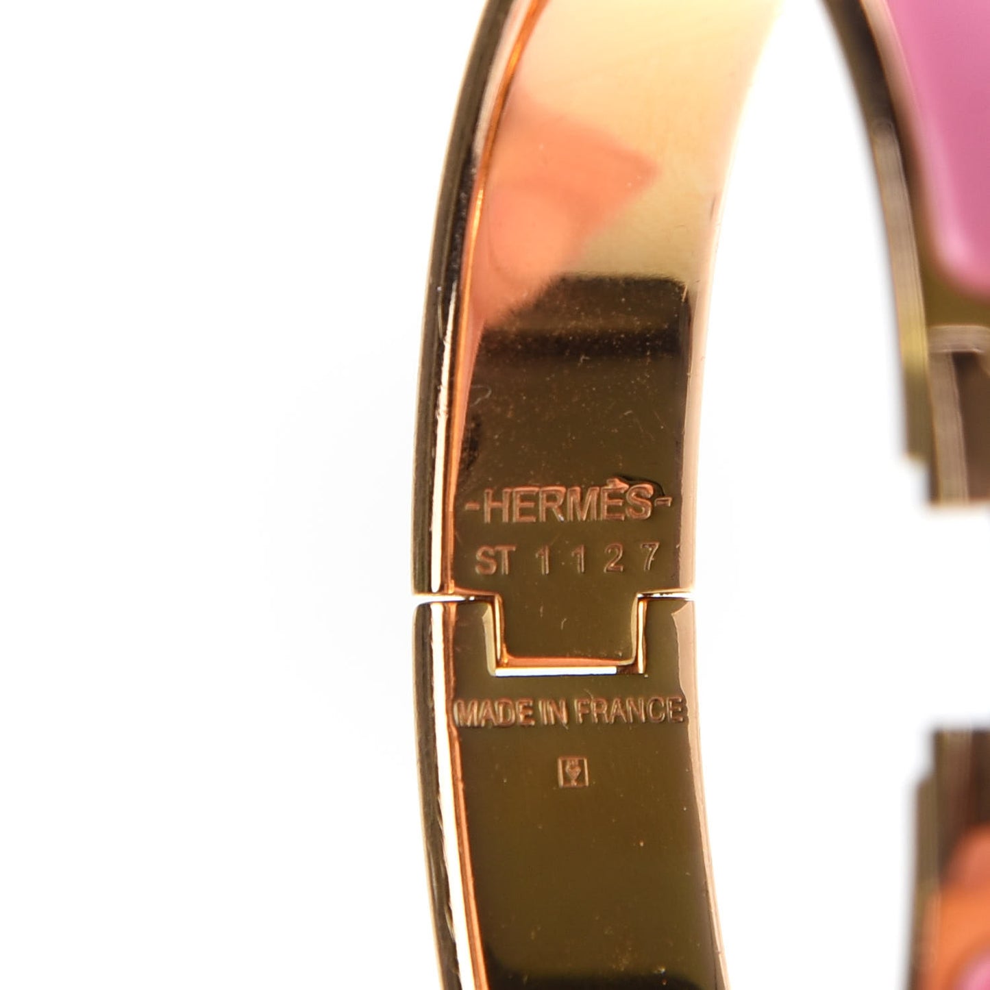 Enamel Narrow Clic Clac H Bracelet PM Rose Velours