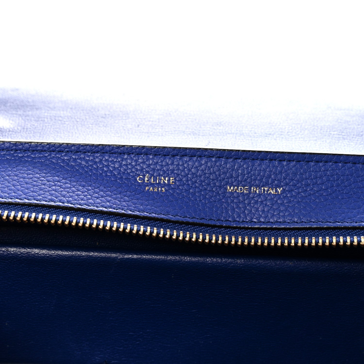 Celine Drummed Calfskin Suede Medium Trapeze Indigo 6 of 9