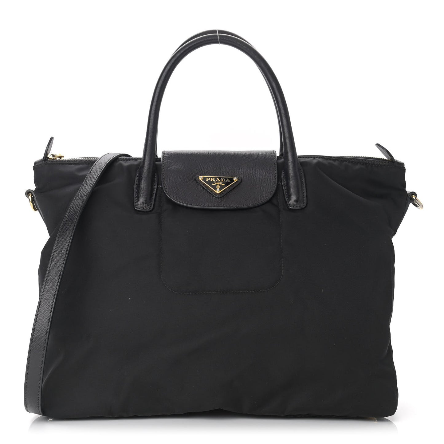 Tessuto Nylon Saffiano Tote Black