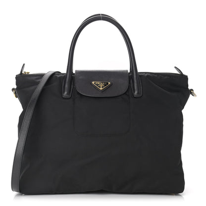Prada Tessuto Nylon Saffiano Tote Black 1 of 10