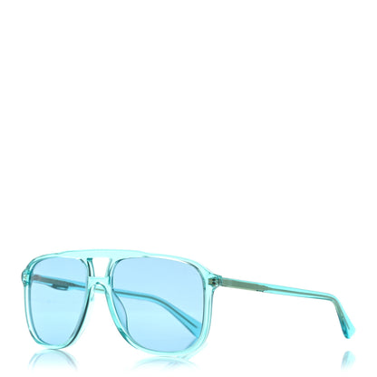 Gucci Squared Aviator Sunglasses GG0262S Blue 1 of 9