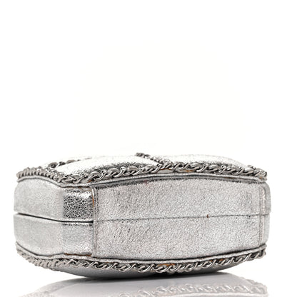 Chanel Metallic Lambskin Minaudiere Clutch Silver 3 of 10