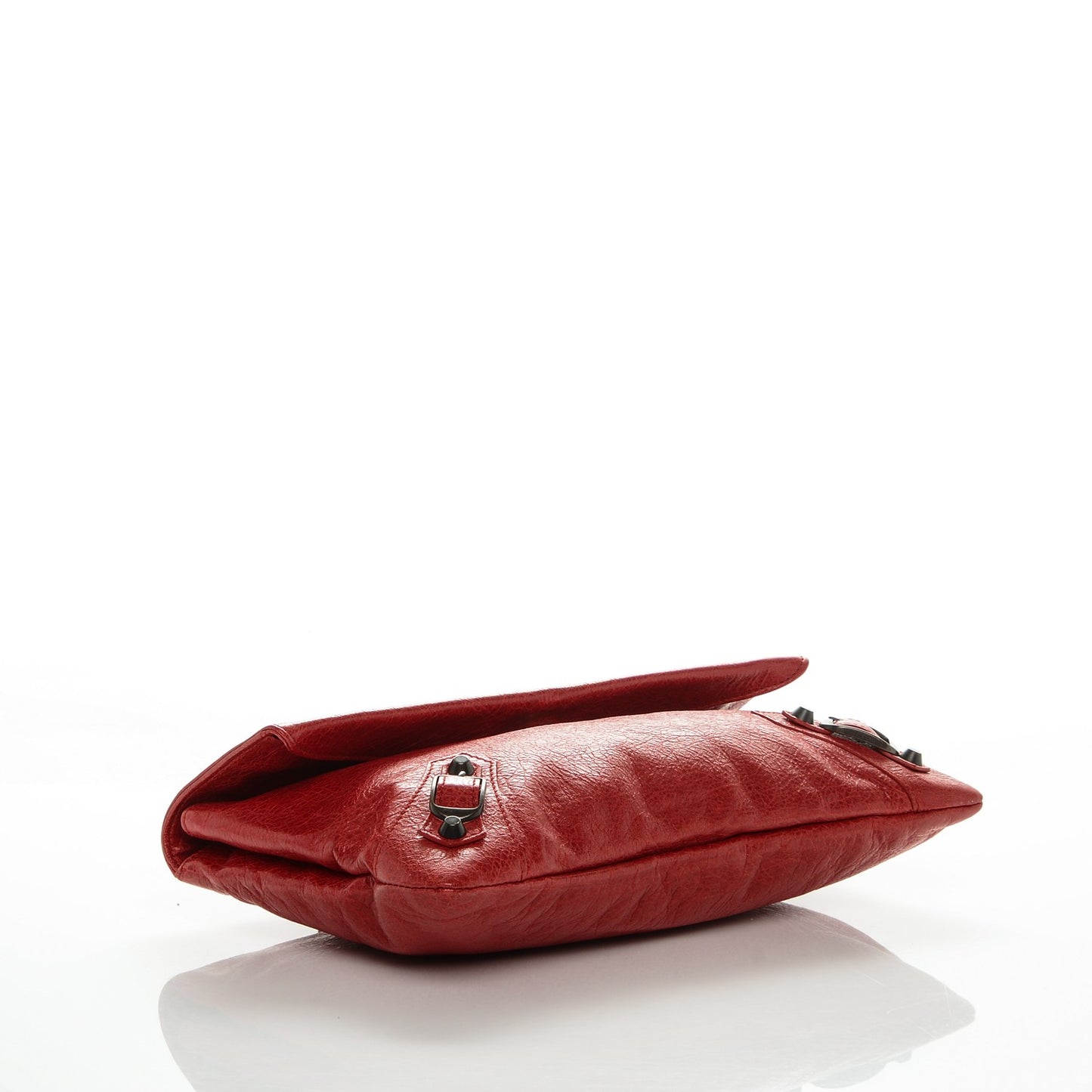 Agneau Classic Hardware Envelope Clutch Rouge Coquelicot
