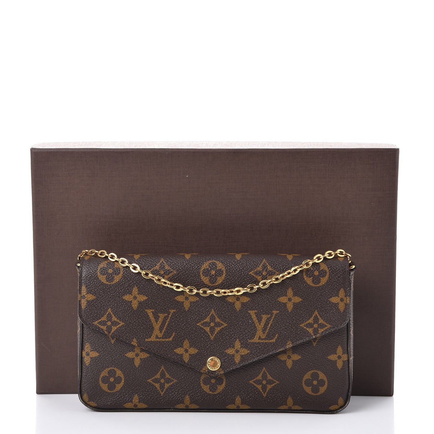 Monogram Pochette Felicie Chain Wallet Fuchsia