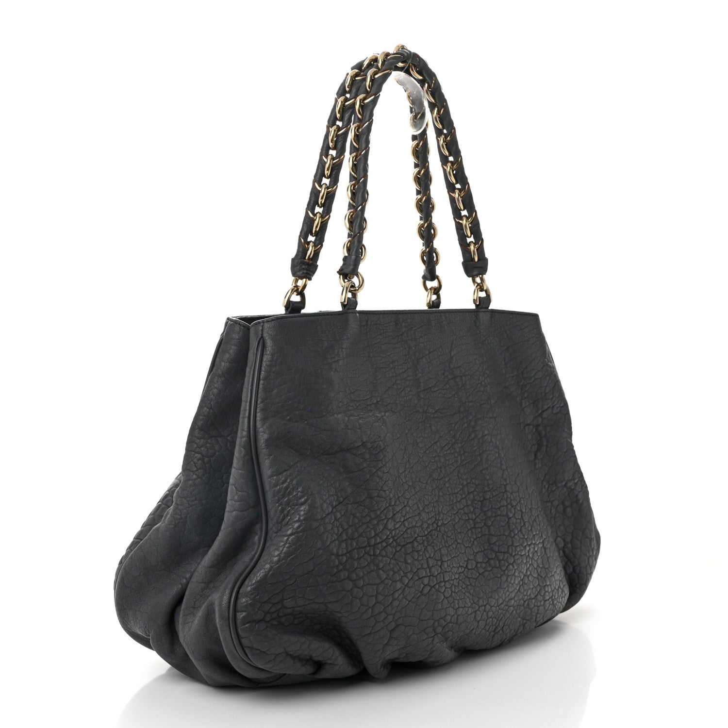 Fendi Crinkled Lambskin Mia Tote Blue 3 of 11