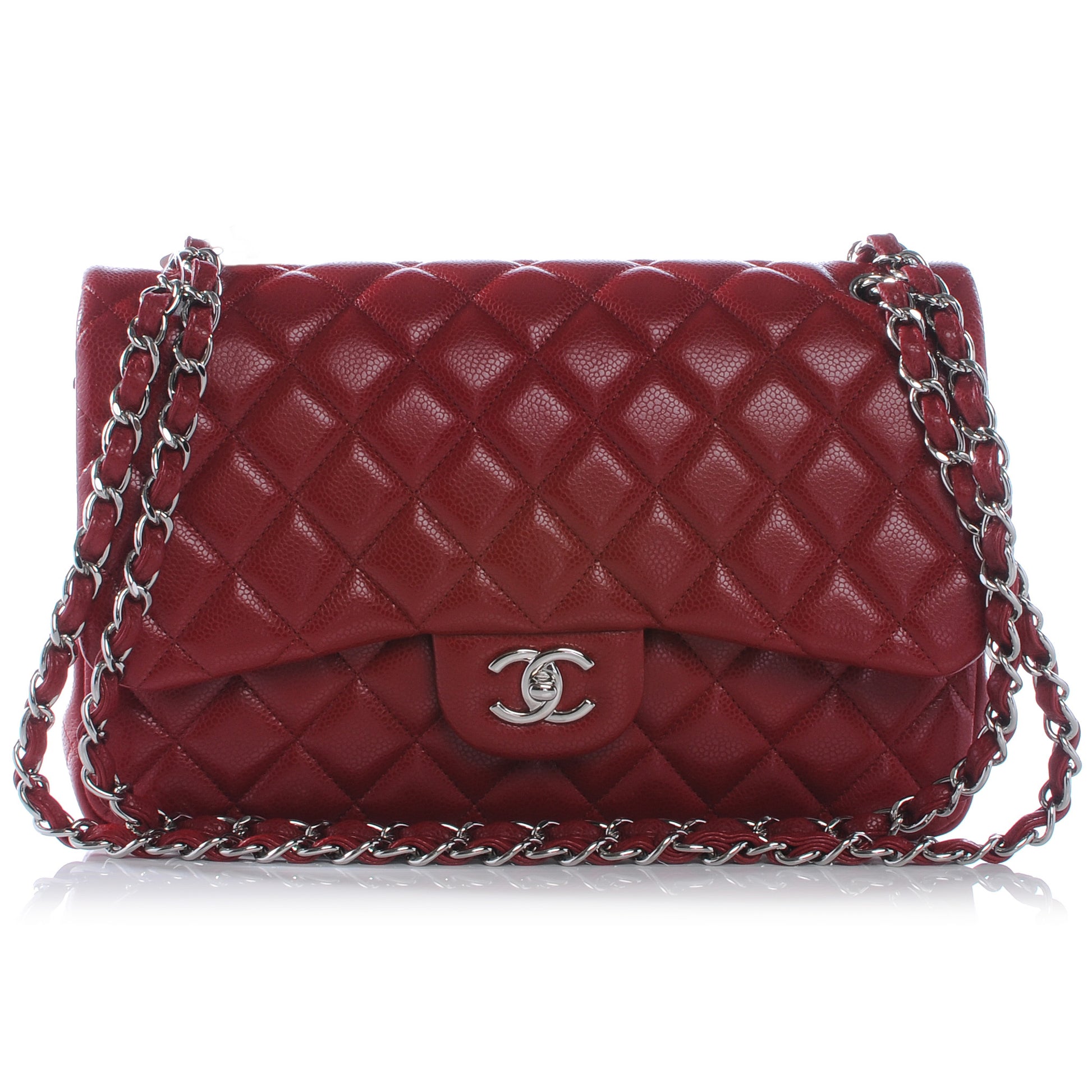 Chanel Caviar Jumbo Double Flap Red 1 of 8