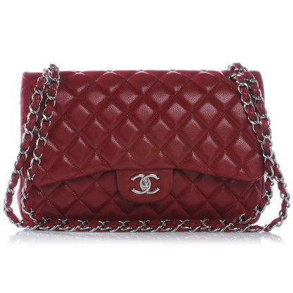 Chanel Caviar Jumbo Double Flap Red 1 of 8