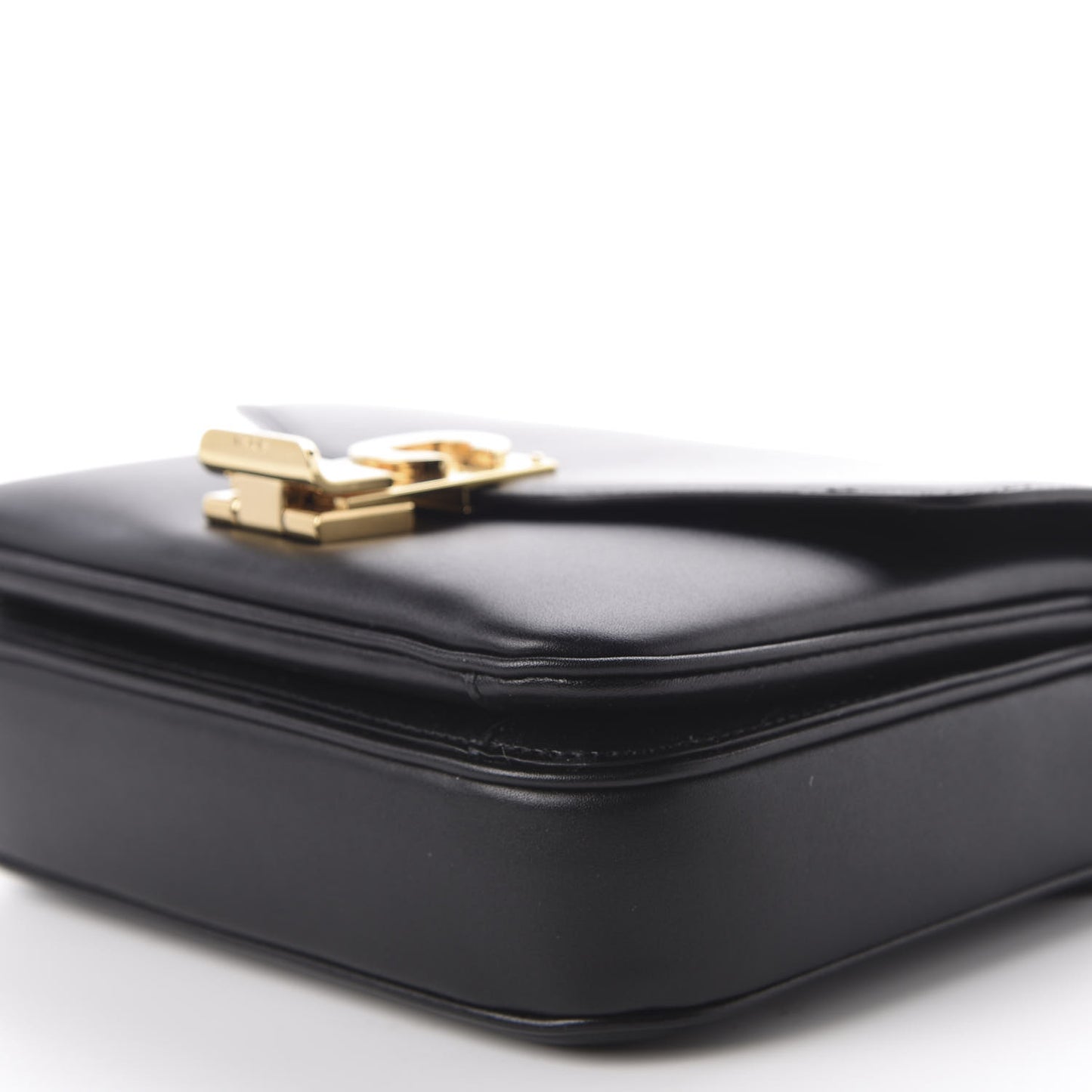 Shiny Calfskin Small C Bag Black