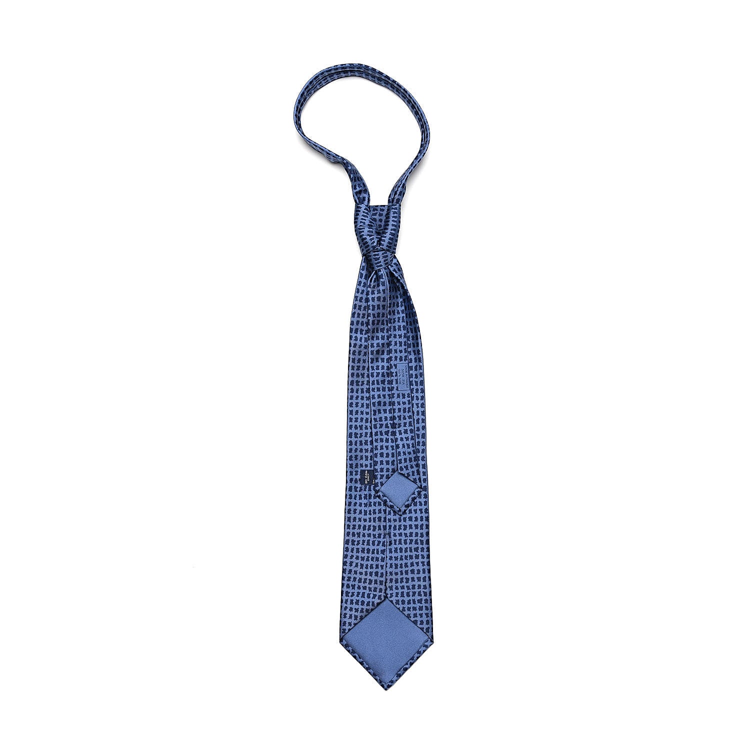 Hermes Woven Silk Mens Neck Tie Bleu 3 of 4