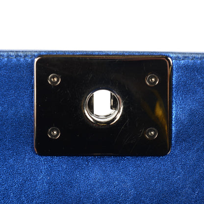 Chanel Metallic Patent Calfskin Quilted Small Boy Flap Blue 8 of 9