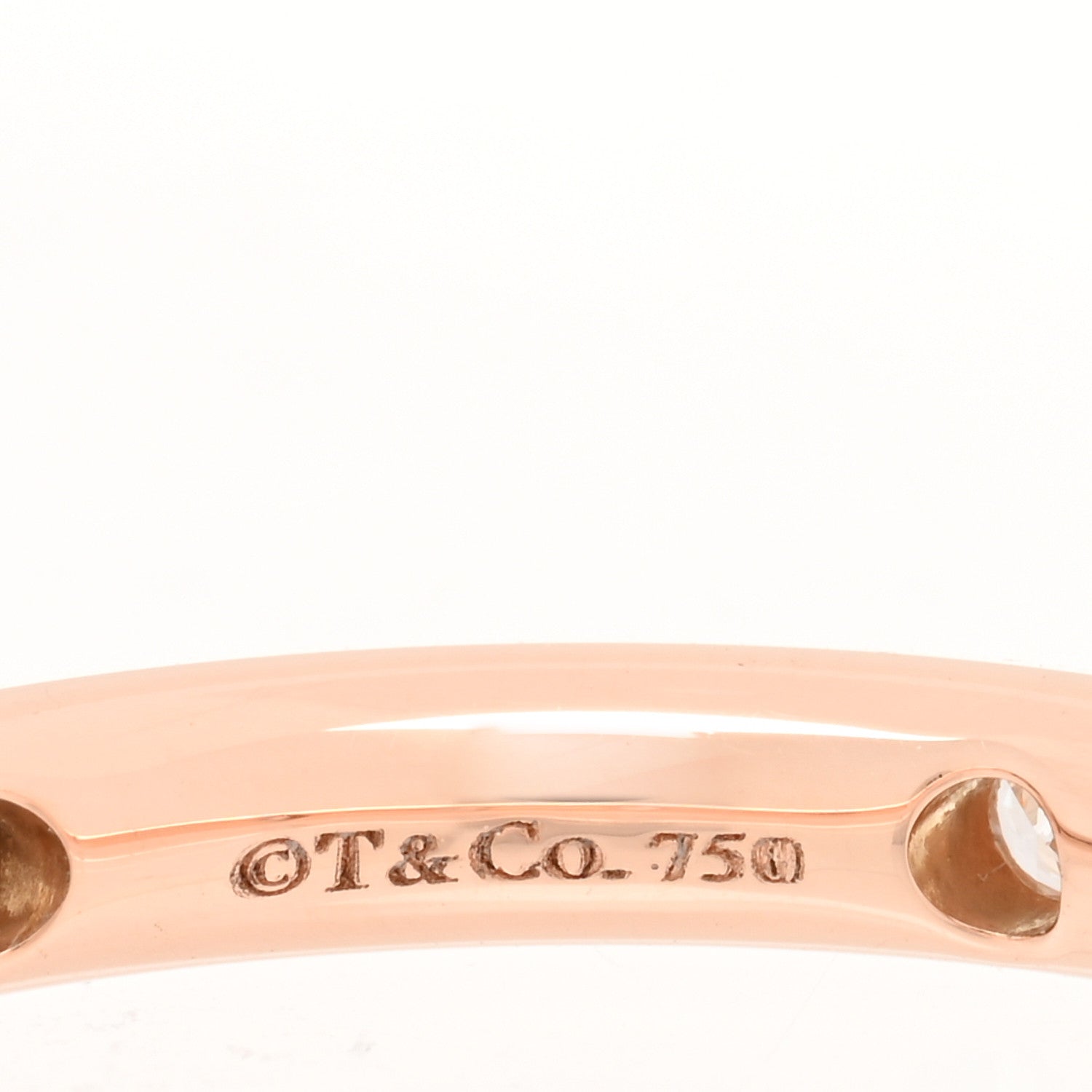 Tiffany 18K Rose Gold Diamond Stacking Band Ring 48 4.5 4 of 4
