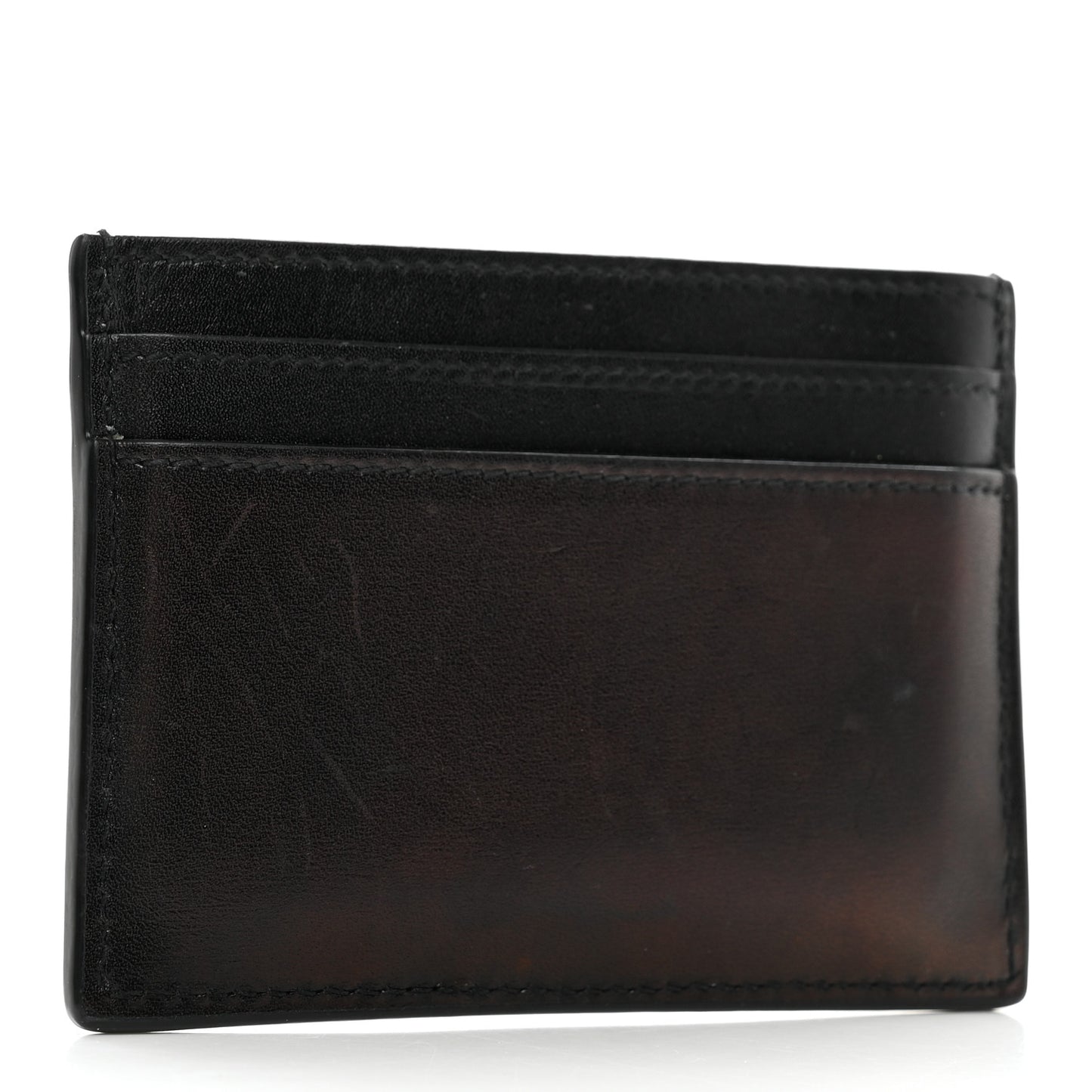 Calfskin Monogram Credit Card Case Black