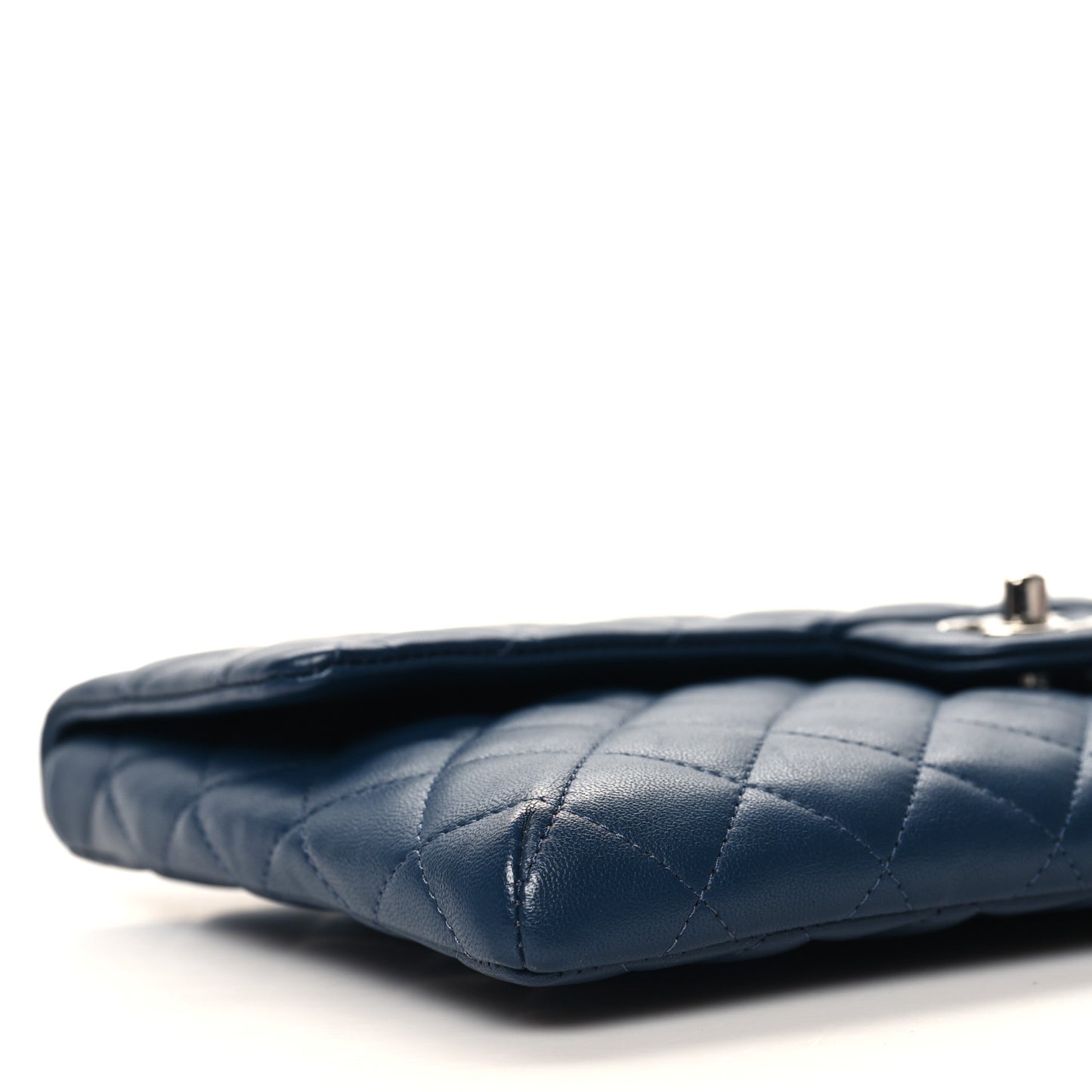 Caviar Quilted Flap Clutch Navy