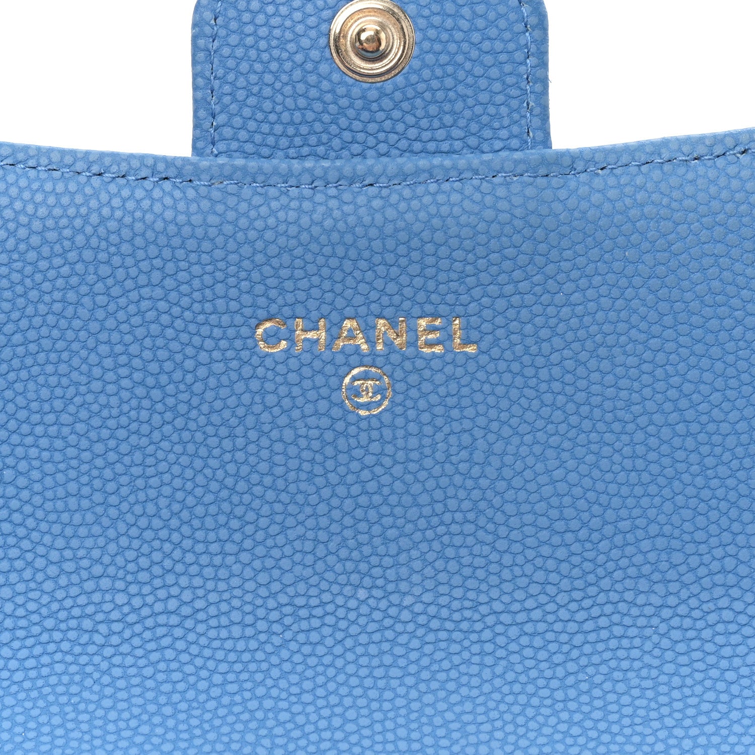 Chanel Caviar Chevron Quilted Large Flap Wallet Light Blue 6 of 10
