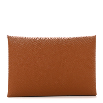 Hermes Epsom Calvi Card Case Gold 1 of 7