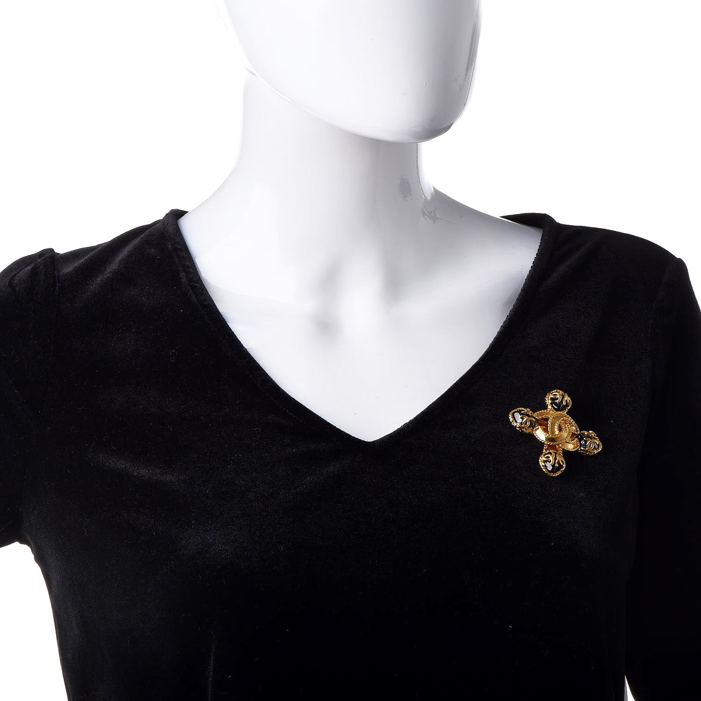 CC Brooch Black Gold