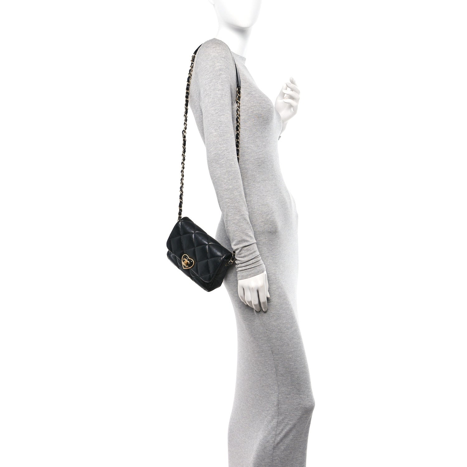 Chanel Lambskin Plexiglass Quilted Coco Love Mini Flap Black 2 of 10