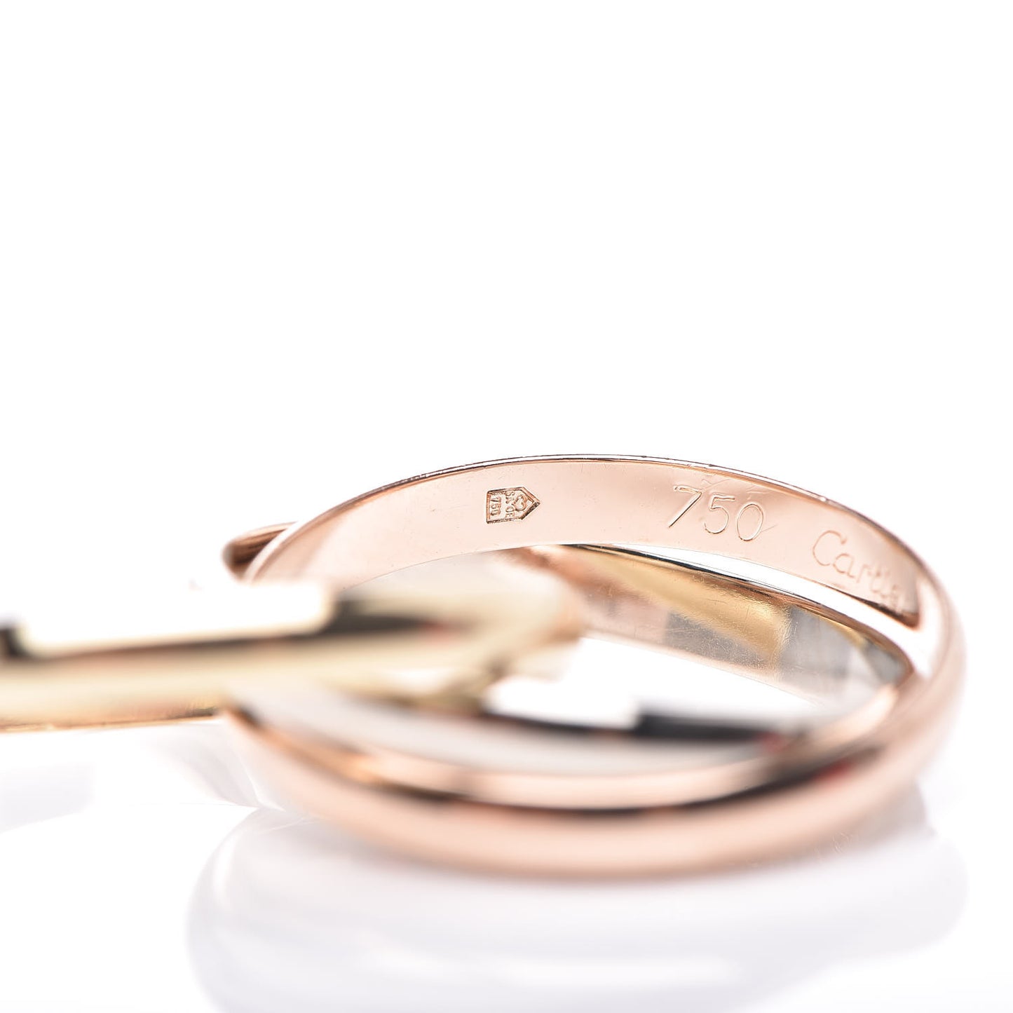 18K Pink Yellow White Gold Small Trinity Ring 52 6