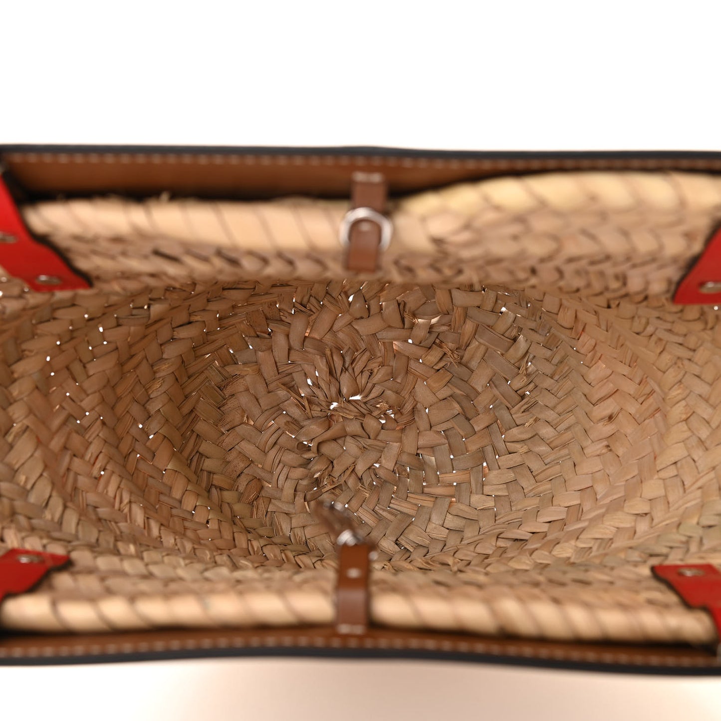 Woven Straw Small Loubishore Tote Beige