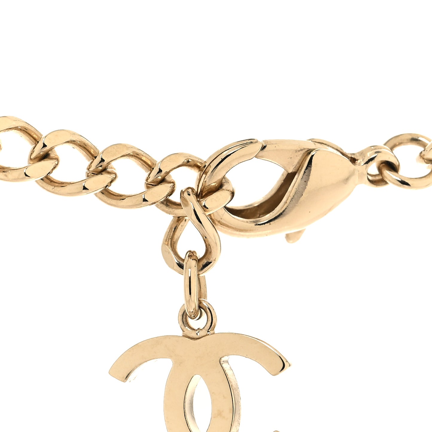 Crystal Chain CC Necklace Gold Silver