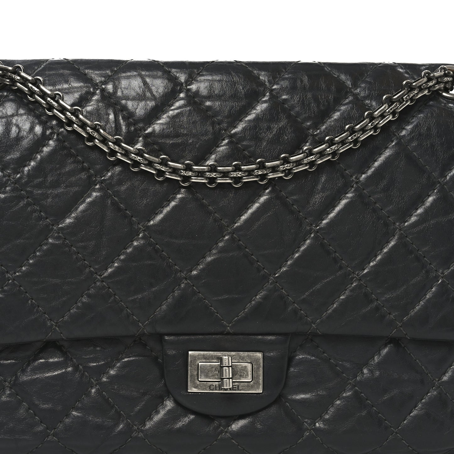 Aged Calfskin Quilted 2.55 Reissue 226 Flap Grey