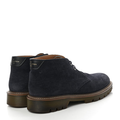 Louis Vuitton Epi Suede Mens Boots 7.5 Navy Blue 4 of 9