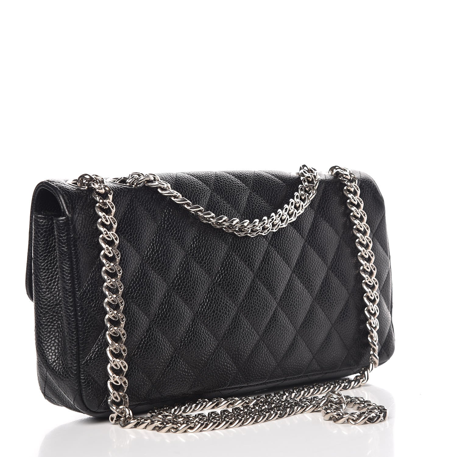 Chanel Caviar Quilted East West Flap Bijoux Chain Black 3 of 11