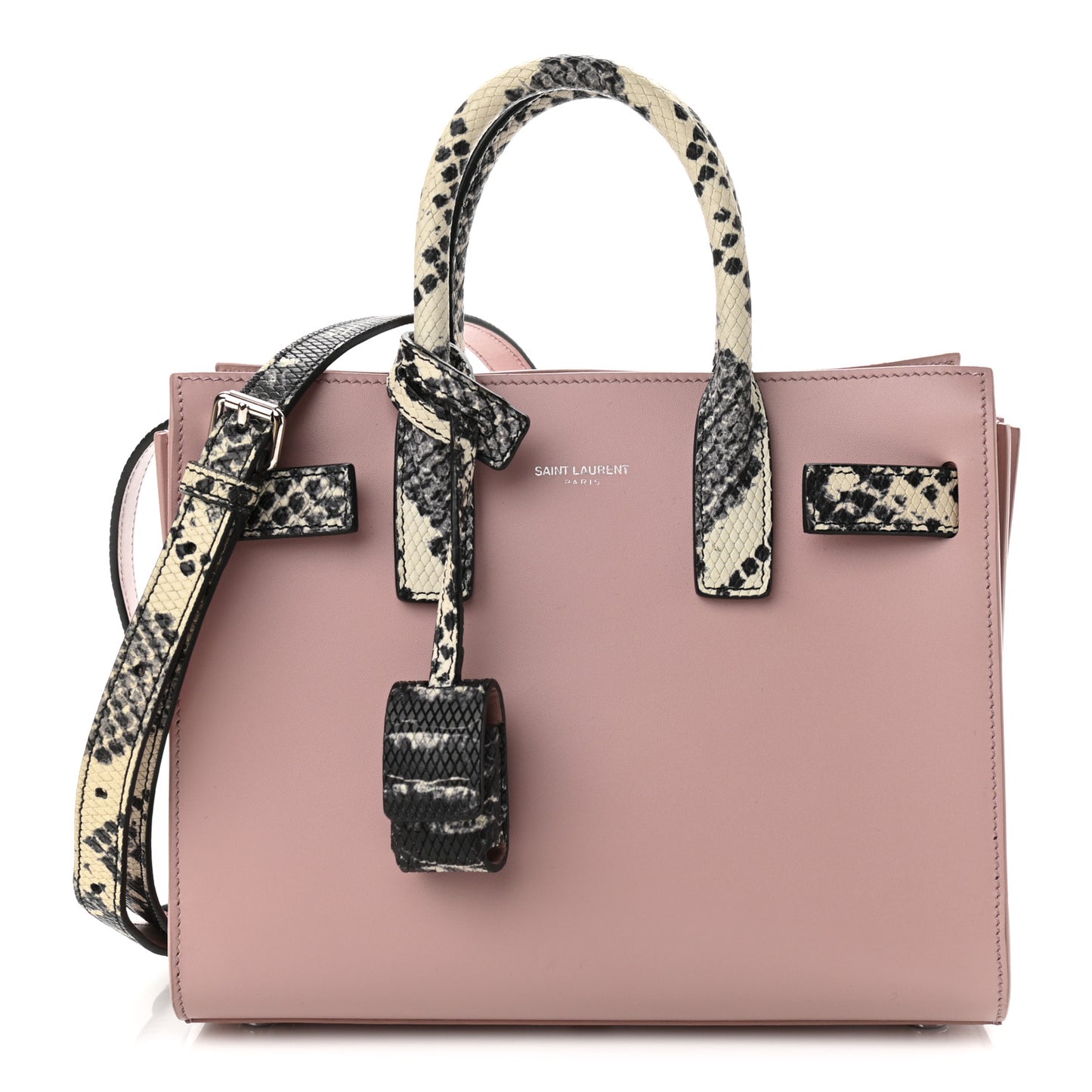 Calfskin Python Embossed Nano Sac De Jour Powder Pink