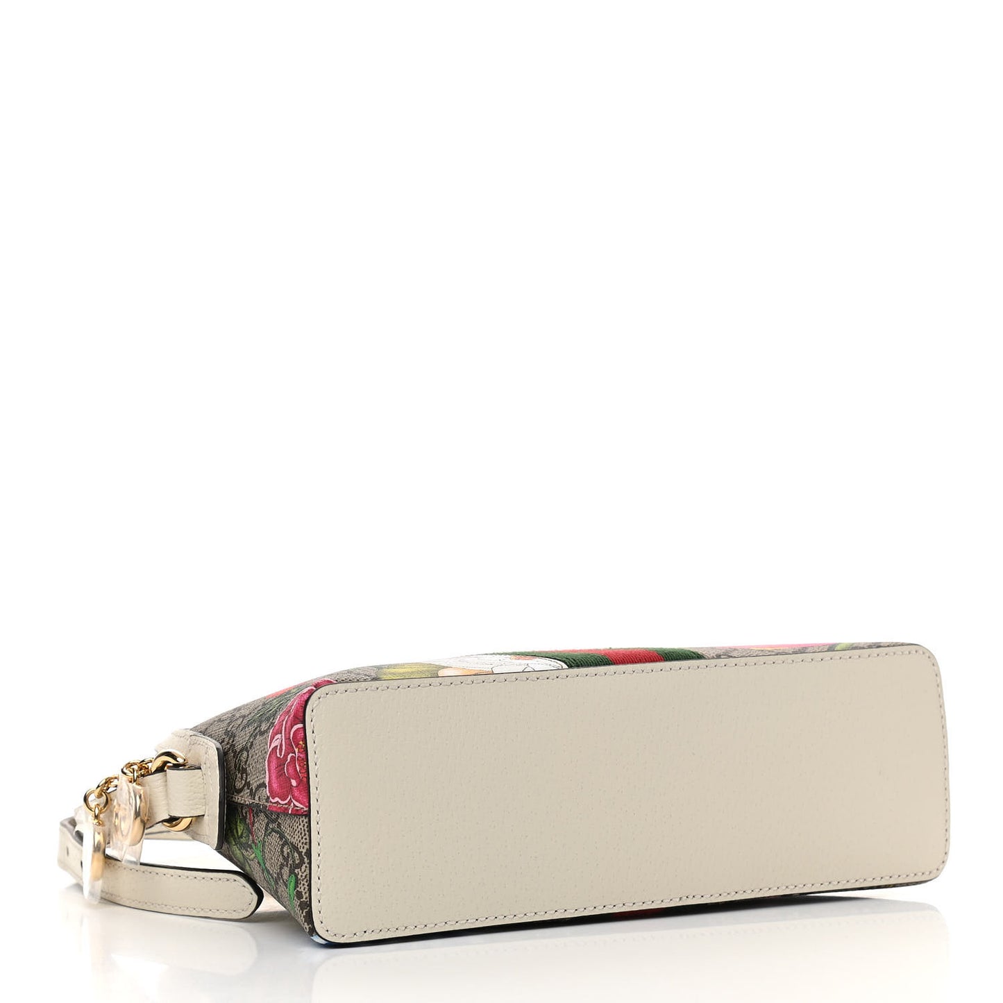 GG Supreme Monogram Flora Web GG Small Ophidia Dome Shoulder Bag White