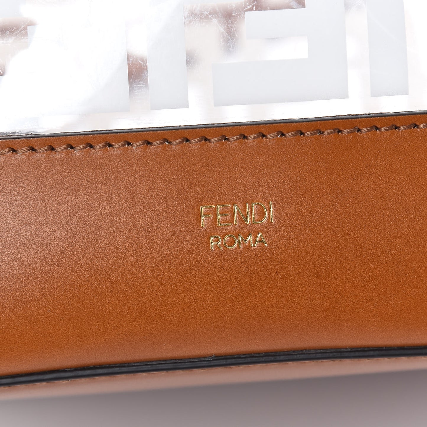 TPU FF Vitello Aura F is Fendi Grande Mon Tresor Bucket Bag White Cuoio
