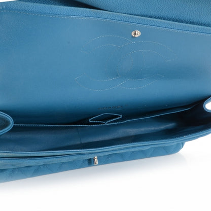 Chanel Iridescent Caviar Maxi Double Flap Blue 5 of 8