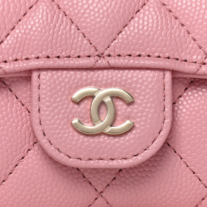 Chanel Caviar Quilted Flap Card Holder Wallet Light Pink 9 of 12