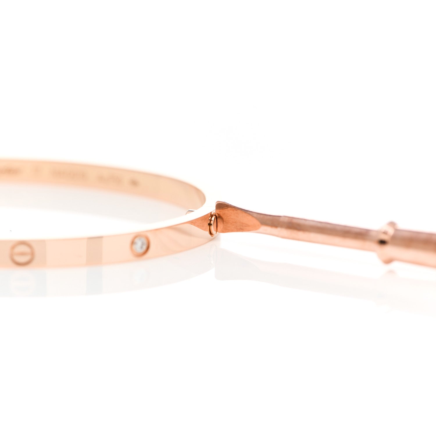 Cartier 18K Pink Gold 6 Diamond Small LOVE Bracelet 17 4 of 5