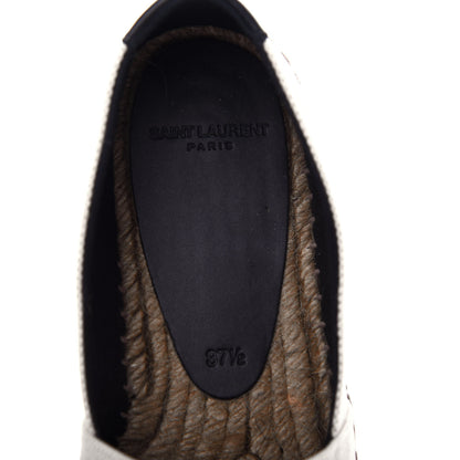 Saint Laurent Canvas Nappa Elba Light Logo Embroidered Espadrilles 37.5 Ecru 8 of 11