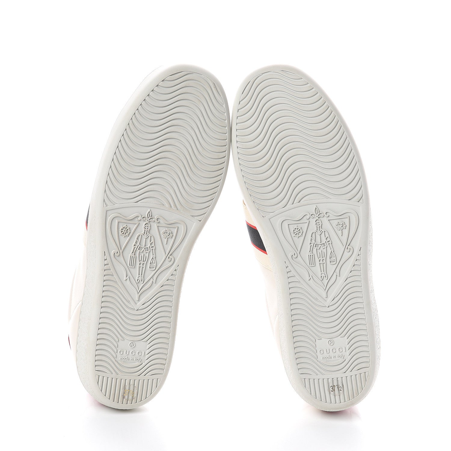 Gucci Calfskin Stripe Womens New Ace Sneakers 37.5 New Mystic White Ecru Red Flame 8 of 8