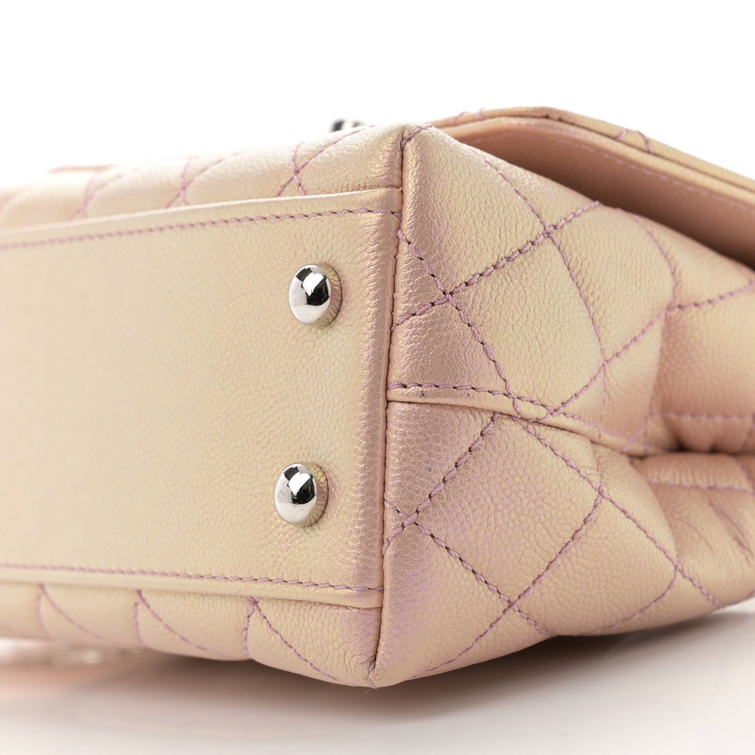 Chanel Iridescent Caviar Quilted Extra Mini Coco Handle Flap Light Pink 10 of 11