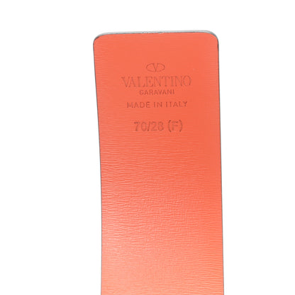 Valentino Garavani Glossy Calfskin VLogo Reversible 40mm Belt 70 28 Saddle Brown Orange 3 of 4