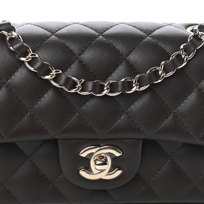 Chanel Lambskin Quilted Mini Rectangular Flap Dark Brown 8 of 10