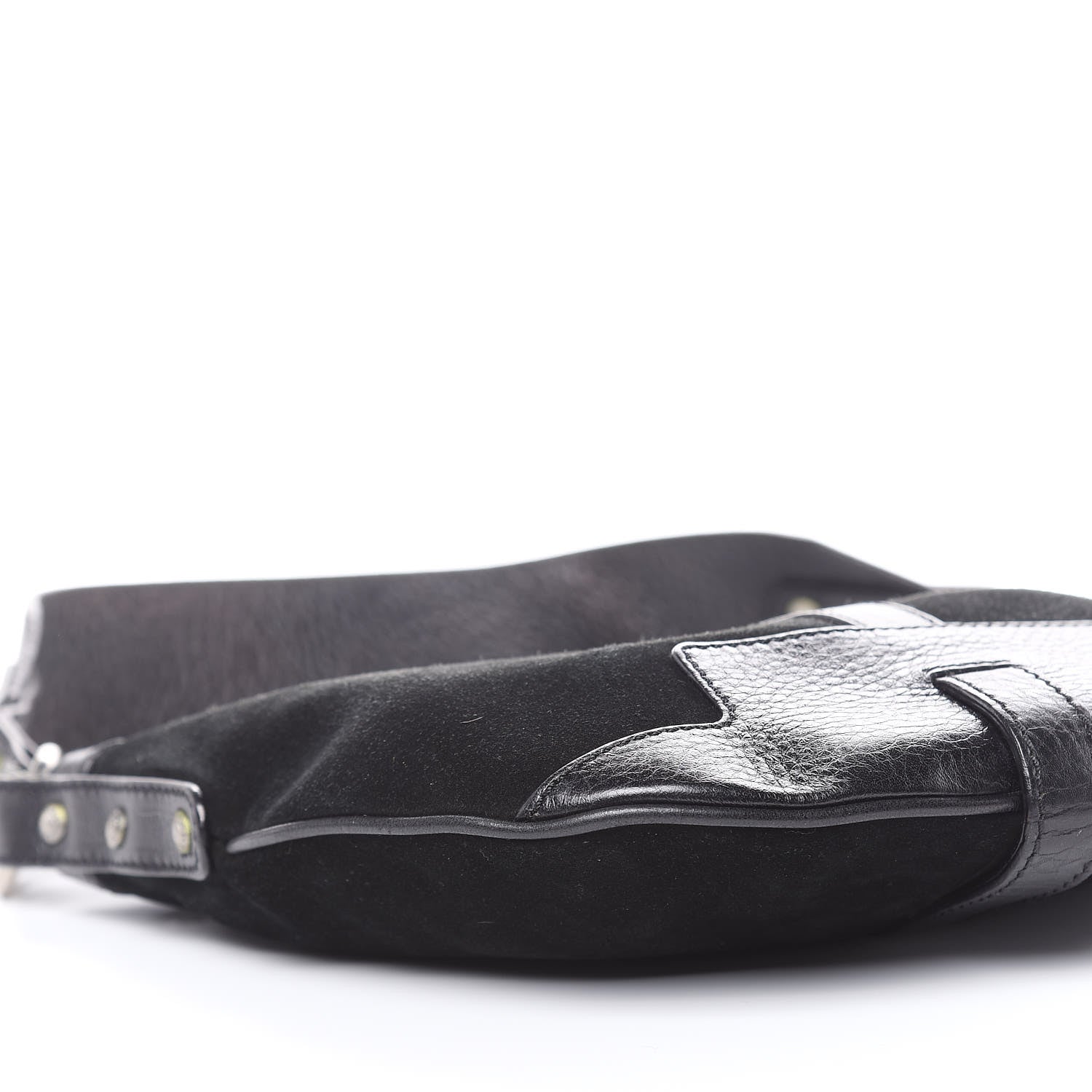Burberry Calfskin Suede Hobo Black 8 of 9
