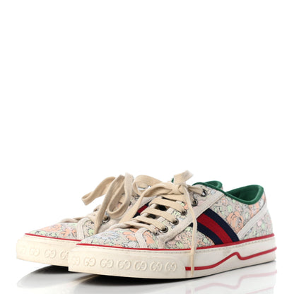 Gucci X LIBERTY OF LONDON Canvas Web Tracy Print Womens 1977 Tennis Sneakers 38.5 Mint Peach Mystic White 3 of 8